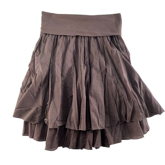 Vtg 2000s Y2K Large Skirt Unique Layered Tiered Flared Mini Peasant Boho Fairy - Picture 1 of 9